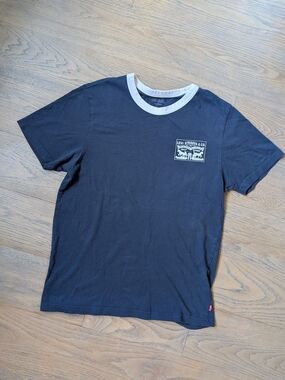 Levi's Navy Ringer Crewneck T-Shirt